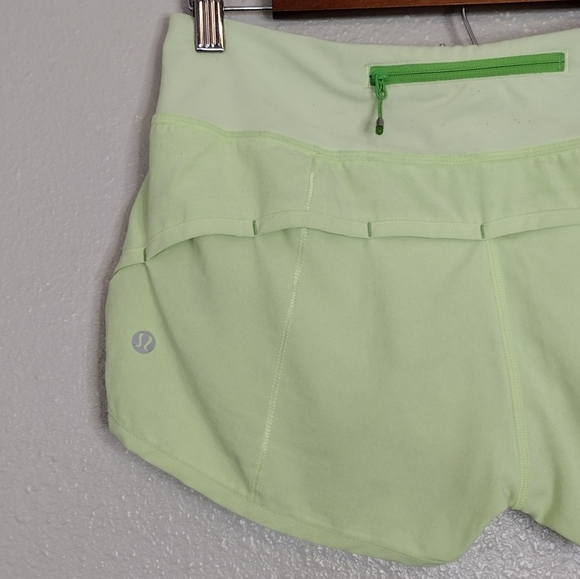 Lululemon Lime Green High-Rise Training Workout Running Athletic Shorts Sz 4 - Picture 5 of 16